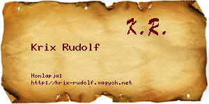 Krix Rudolf névjegykártya
