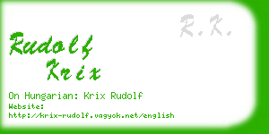 rudolf krix business card